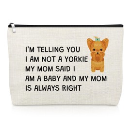 Yorkie Dog Gifts Makeup Bag Pet Lover Gifts for Women Yorkie Mom Owner Cosmetic Bag Thank You Present for Yorkshire Terrier Animal Dog Lovers Best Friend Christmas Mothers Day Present Travel Pouch