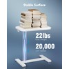 HUANUO Bedside Table with Wheels, Height-Adjustable Rolling Computer Cart, Overbed