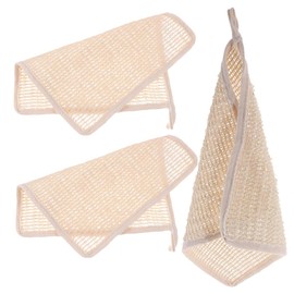 SAFIGLE 3Pcs Natural Ramie Bath Cloths for Adults Lightweight Washcloths for Face Body Soft Absorbent Towels for Bathing Cleansing Durable Stylish Design