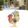 Rooster Trinket Box Embedded Rhinestone Alloy Bright Colors Wide Application