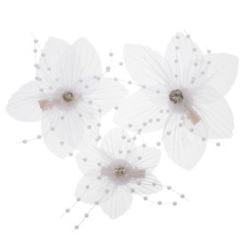 Healvian 3pcs Fairy Flower Hair Clips Faux and Crystals Elegant Hair Accessories for Women and Girls for Birthdays Weddings and Special Occasions