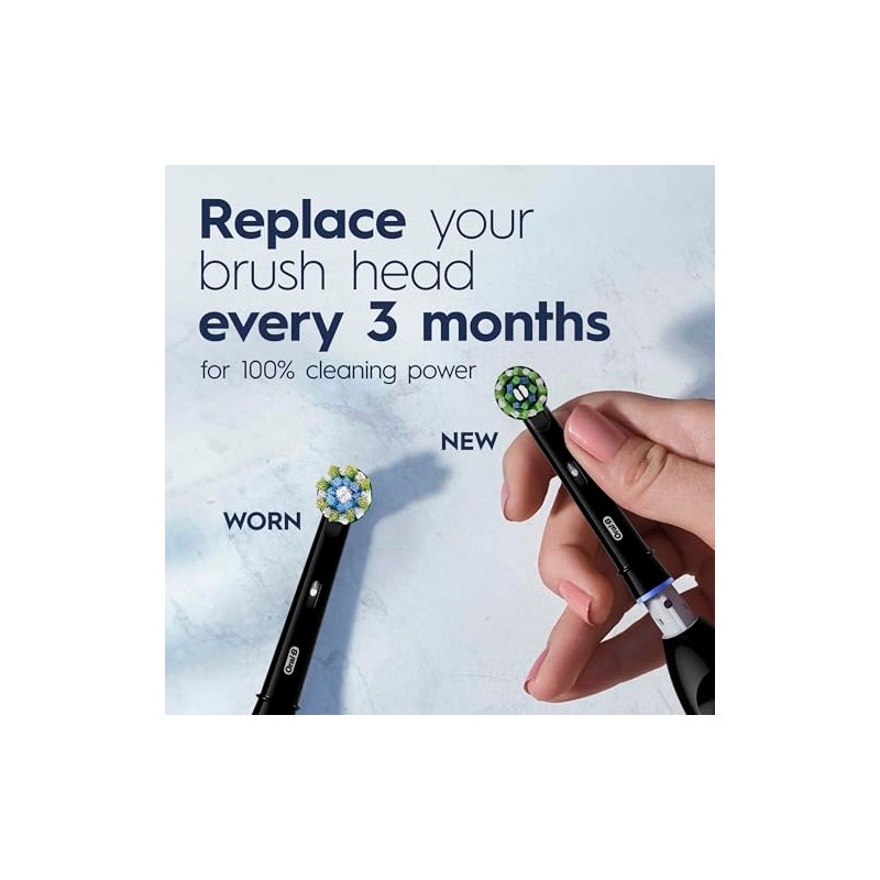 Oral-B Pro 100 CrossAction, Battery Powered Toothbrush, Black, 1 Count
