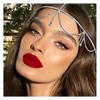 NAISKA Silver Rhinestone Layered Head Chain Jewelry for Women Long