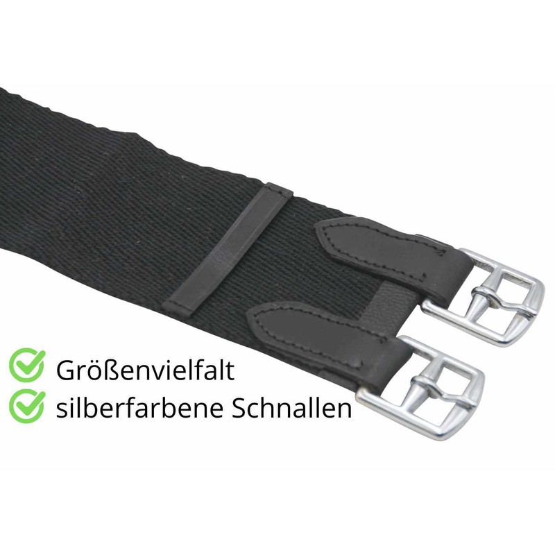Saddle Girth Short Cotton – Black, 40 cm
