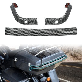 VEISUTOR King Tour-Pak Tail Lamp Trim Bar for Ultra Limited 14-later, Carbon Fiber Texture Split Tour-Pak Rear Tail Light Trim for Harley Tri Electra Road Glide CVO Ultra 2014-later Accessories