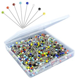 600PCS Multicolor Sewing Pins, Pins Sewing, Sewing Pins Dressmaking, Sewing Pins Coloured Heads, Quilting Pins, Fabric Pins, Loose Cover Pins with Clear Box