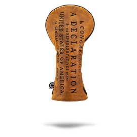 Pins & Aces Declaration Head Cover - Premium, Hand-Made Leather, Hi Quality Headcover - Declaration of Independence Styled, Tour Quality Golf Club Cover - Style and Customize Your Golf Bag (Driver)