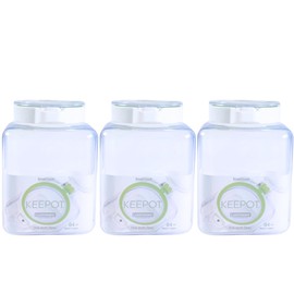 Lustroware 3 Pack, Airtight Dry Food Storage Container Set, Crystal Clear Body, BPA Free Kitchen Pantry Organization Canisters, Dishwasher Safe, Made in Japan (64 oz)