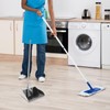 Lurrose Stainless Steel Dustpan: Dustpan with Handle - Stand Up