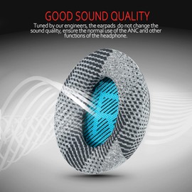 Krone Kalpasmos Kühl Gel Profi Bose Ersatz ohrpolster passend für Bose QuietComfort 35 ii / QC35 / QC25 / QC2 / QC15 / Ae2 / Ae2i / Ae2w / SoundTrue und SoundLink - graues Musterstoff (Blau)