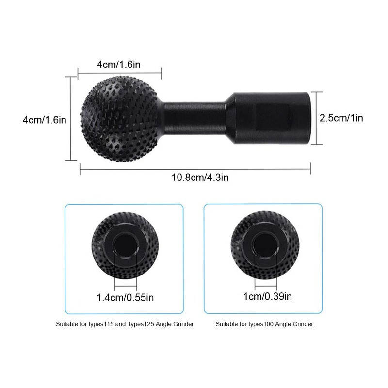 Sphere Rotary Burr - 10mm/14mm, Carbon Steel Wood Carving Polishing