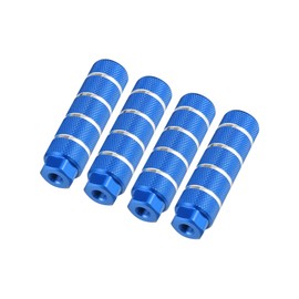 Partuto 4pcs BMX MTB Bike Rear Foot Pegs Footrests Blue Fit 3/8 Inch Axles Replacement