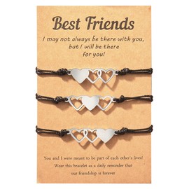 Best Friend Bracelets for 2/3/4/5/6 Bff Bracelets Friend Gifts Friendship Bracelet for Women Teen Girls (BRA-3)