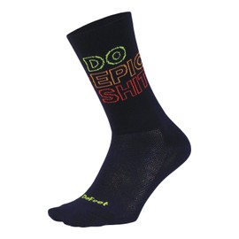 Defeet - Aireator 6" Do Epic $h!t (Black/Neon Yellow/Pumpkin/Poinciana) (Double Cuff) Cycling, Running, Everyday Sock