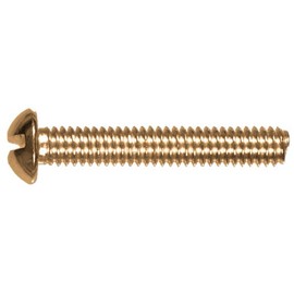 The Hillman Group 45285 10-32 x 2-1/2-Inch Round Head Slotted Machine Screw, Brass, 15-Pack