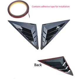 KEALAS for 11th Gen Civic Hatchback Sport Style Rear Side Window Louvers Air Vent Scoop Shades Cover Trim for Honda Civic Hatchback 2022 2023 2024 2025-Glossy Black