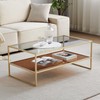Shrine Glass Coffee Table, Dual-Layer Glass Coffee Table for The