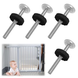 4pcs Baby Gate Fixtures M10 Stair Gate Screws Thread Spindle Rods Extra Long Stairgate Pressure Mounted Bolts Stairgate Pressure Fit Screws For Baby And Pet Safety Doors Walk Thru Door 10mm Black