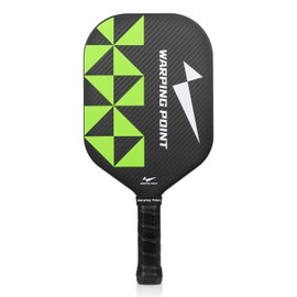 Warping Point Impact Pickleball Paddle, Carbon Fiber & Fiberglass Hybrid Face with Textured Grit, 16mm Thermoformed Black Core with SolidLock System for Large Sweet Spot & Control