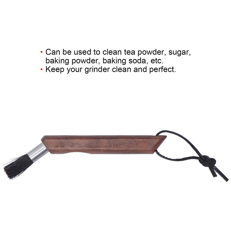 Coffee Grinder Cleaning Brush Curved Wood Handle Brush for Home