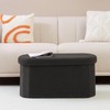 B FSOBEIIALEO Ottoman with Storage for Living Room, Sherpa Folding