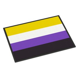 Caroline's Treasures CK7998MAT Nonbinary Pride Doormat 18x27 Front Door Mat Indoor Outdoor Rugs for Entryway, Non Slip Washable Low Pile, 18H X 27W