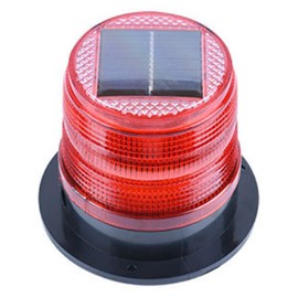 Aolyty Solar Strobe Warning Light with Strong Magnetic Base LED Warning Lamp Super Bright Solar Safety Flashing Light Waterproof for Construction, Traffic, Factory, Crane Tower, Dock (Red)
