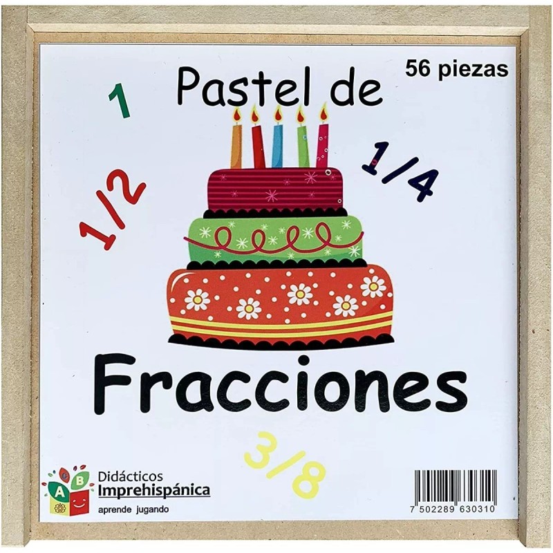 D. Imprehispanica Pastel De Fracciones Circulares Madera Matemático Didáctico