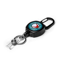 Boomerang Tool Company BTC150 Mid-Size Fishing Zinger with Carabiner Attachment, 24" Retractable Cord, Black