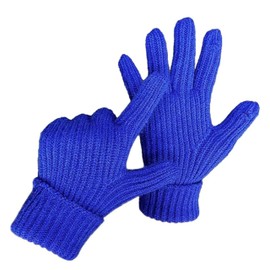 Winter Knit Gloves, Touchscreen Compatible, Warm Full Finger Design for Men and Women (Blue)