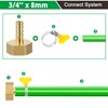 Brass Pipe Adapter, 12 Pieces 8 mm Barb x 3/4