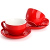 Yesland 2 Pack Ceramic Coffee Cup with Saucer, 8.5 oz
