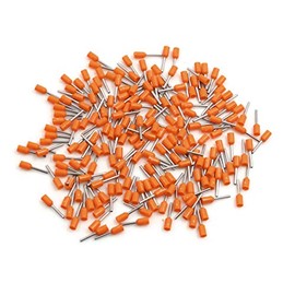 sourcingmap 200pcs Orange Copper AWG 22 Wire Crimp Connector Cord End Terminal