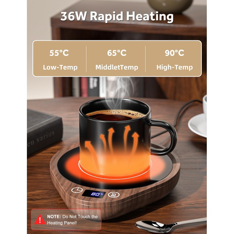 Cup Warmer, Upgrade Coffee Warmer for Desk with 3 Temperature