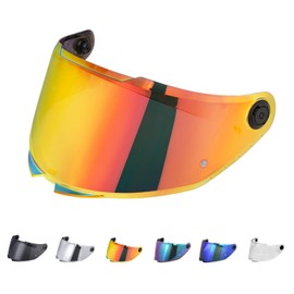 Helmet Visor for MT 28B/Thunder 4 Visor, Motorcycle Helmet Visor, Helmet Visor, Motorcycle Wind Protection Helmet, Lens Visor, Full Face, Helmet Visors Accessories Replacement (Chrome Red)