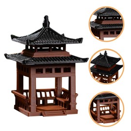 SUPVOX Mini Pagoda Statue Miniature Pagoda Bonsai Decor Micro Landscape Four Corner Pavilion Figurine Tiny Pavilion Ornament for Terrarium Decoration