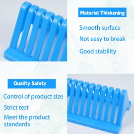 CebraBounze Stained Glass Sheet Storage Rack, Glass Panel Organizer, 10 Slots (Blue, 4Pack)