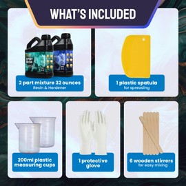 Dave & Diana Crystal Clear Epoxy Resin 16oz – Includes 16oz Each of Resin A & Hardener B, Anti-Yellowing, Wear-Resistant, High Gloss, No-Bubble Casting for Crafts, Woodwork, and Molds