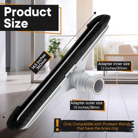 HappyAlley Replacement Floor Tool Compatible with ProTeam 101446 E-Z Glide Backpack Vacuums 10 QT & 6 QT, 14" Hard Floor Tool Compatible with Commercial Cleaners(Nylon Brush Pro,Gray)