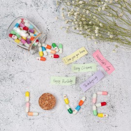 HSXIANG Capsule Letters Message in a Bottle，Lovely Notes Couples Gifts for Boyfriend Girlfriend Wife Friend Birthday Christmas Anniversary Valentine Day. (Love heart shape 50pcs)