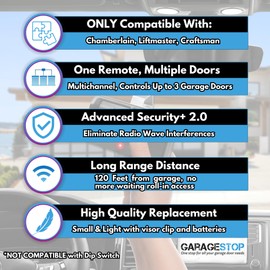 Garage Stop 2X 893LM 893Max for Chamberlain Craftsman Liftmaster Garage Door Opener Remote, Black Limited Edition, 1993 to Present Garage Clicker, Garage Door Remote Replacement