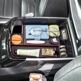 HGWEI Center Console Organizer Compatible with Kia Telluride 2020 2021 2022 2023 2024 2025 Interior Accessories Insert Tray Coin Holder Armrest Secondary Storage Box, Red