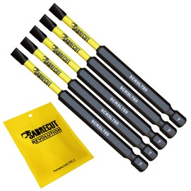 5 x SabreCut SCRSL789_5 89mm SL7 Slotted Magnetic Impact Screwdriver Driver Bits Set Single Ended Heavy Duty