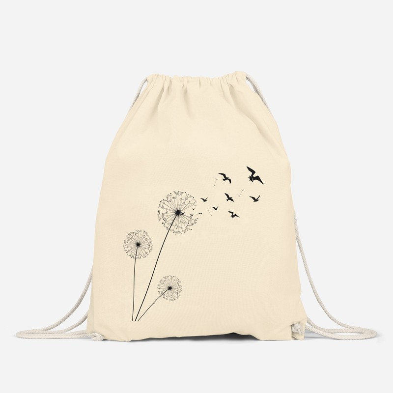 Dandelion Gymsac Gym Bag Dandelion Birds Birds Hipster Pouch Tote