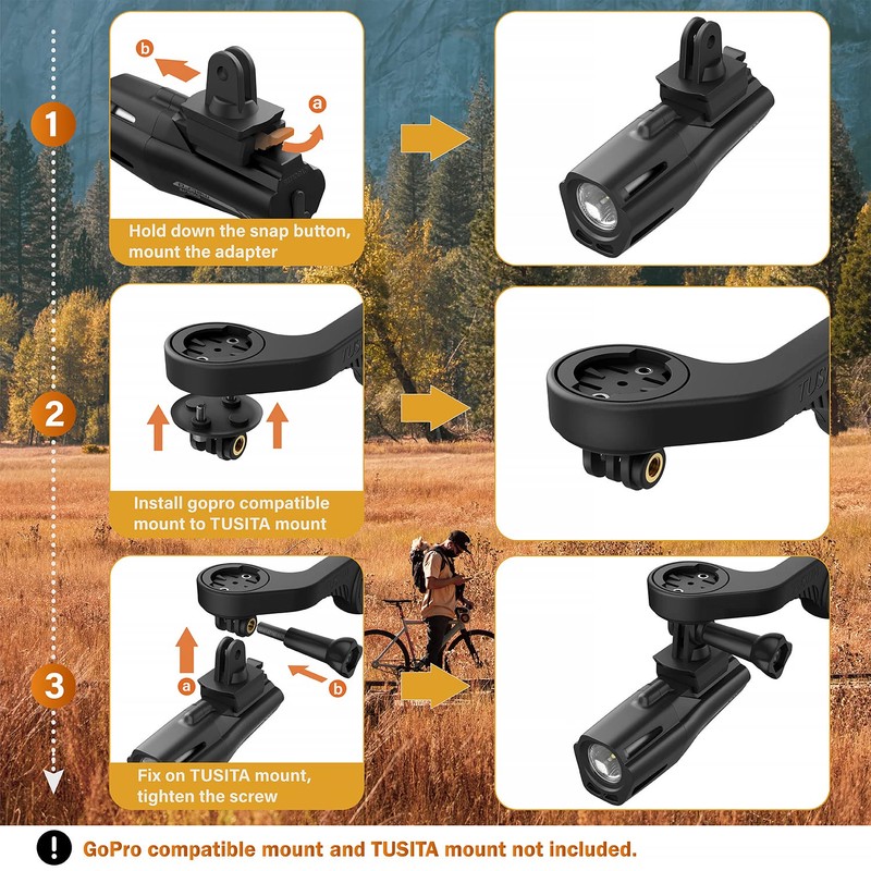 TUSITA Go'Pro Mount Adapter Compatible with Cygolite Metro, Expilion, Streak