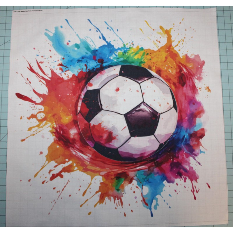 amy2004marie Fabric Panel 14"x14" Soccer Ball 100% Cotton Quilting Panel