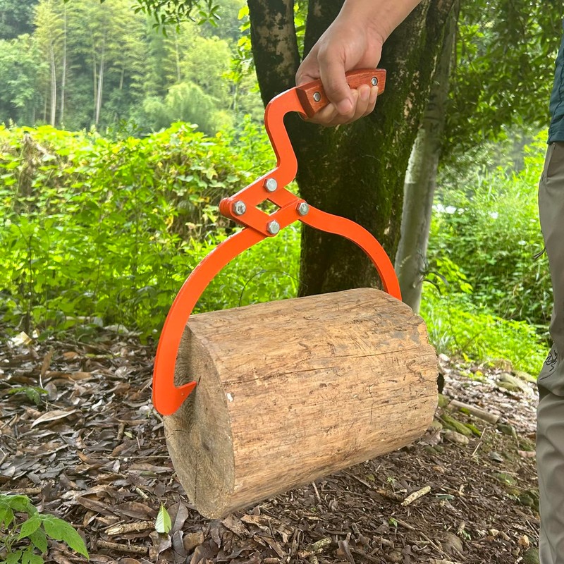 Wood Handle 2 Claw Skidding Tongs Non-Slip Grip, Log Lifting,