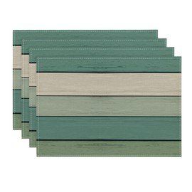 Artoid Mode Water Green Planks Antique Old Rustic Wood Autumn Placemats Set of 4 30 x 45 cm Holiday Place Mats Kitchen Party Decoration