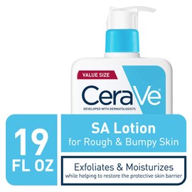 CeraVe SA Lotion for Rough & Bumpy Skin, Vitamin D, Hyaluronic Acid, Lactic Acid, Niacinamide & Salicylic Acid, Gentle Exfoliating Rough And Bumpy Skin Lotion, 19 Ounce