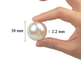 Perlen zum auffädeln lose Perlen für armbänder 15 Stück poliert Perlen für Christmas decoration/Vase Füllstoffe/DIY Schmuck Halsketten/Kleidung Dekoration/Hochzeit/Geburtstag Party (Elfenbein 30mm)